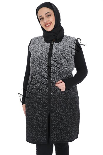 AVSARWEAR Leopard Patterned Plus Size Mother's Vest with Pockets AVS-1701234419