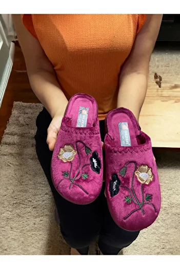 GEZER Floral Patterned Embroidered Towel Slippers for Personality