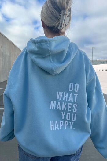 uyguntarz Unisex-Kapuzenpullover „Do What Makes Happy You“ in Übergröße