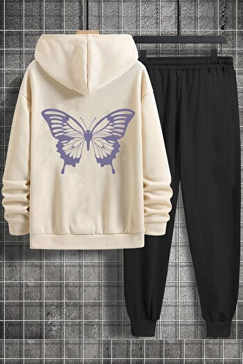 uyguntarz Unisex Butterfly Printed Tracksuit Set