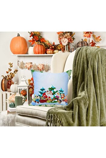 Sakallı Christmas Patterned 3D Printed Throw Pillow