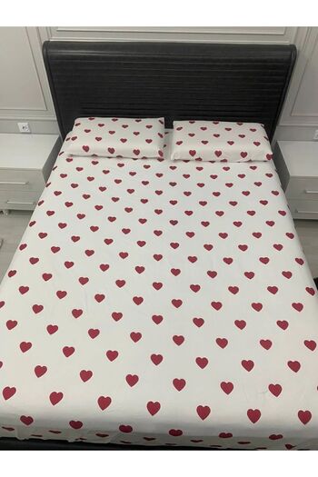 mihriban Heart Patterned Elastic Sheet Set