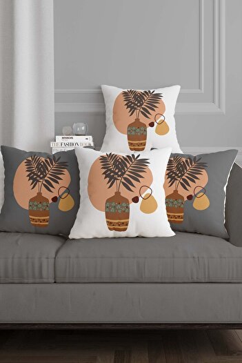 Sakallı Modern Design 3D Digital Printed Decorative 4-Piece Throw Pillow Cover
