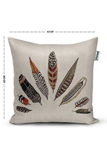 Sakallı Throw Pillow Luck Feather Decorative Throw Pillow Cover