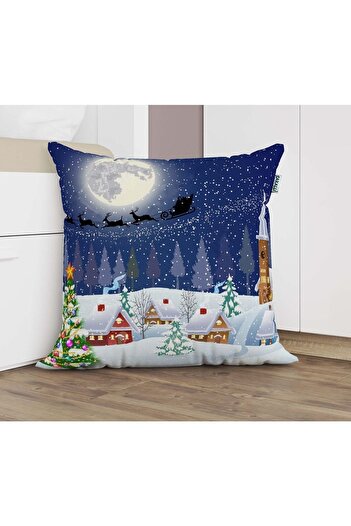 Sakallı Christmas Patterned 3D Printed Throw Pillow