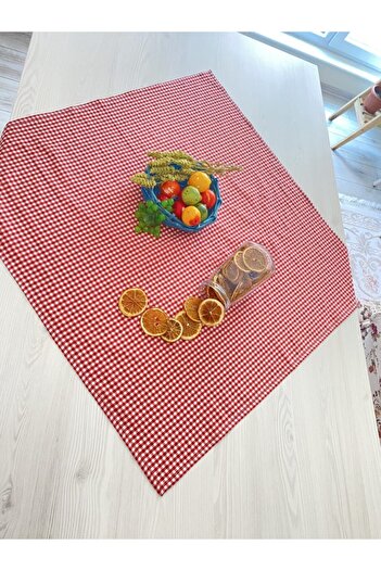 White Alamode Gingham Red White Checkered Tablecloth