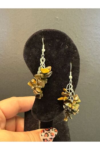 Gönülden Tasarım Natural Stone Detailed Women's Earrings