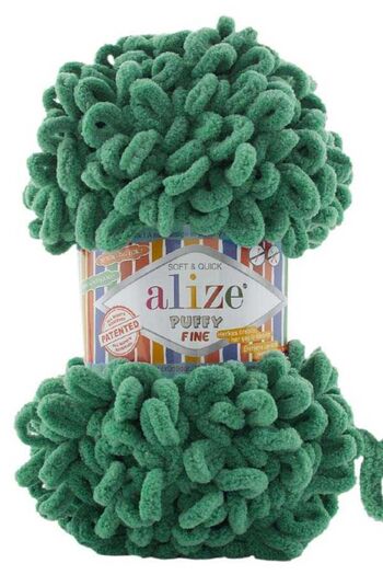 Alize Small Bowknot Puffy Fine 5-Piece Hand Knitting Yarn 532 Grass