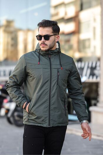 FLUEND MODA Erkek Soğuk ve Rüzgar Geçirmez Kürklü Mont Ceket