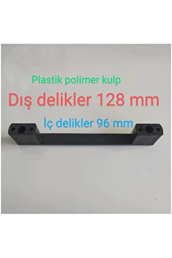 ETİK AKSESUAR Plastik Kulp Köprü Siyah 96mm & 128mm Çift Ölçü Kulp Dolap Kulp Çekmece Kulp(VİDADAHİL)
