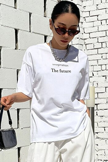 uyguntarz Μπλουζάκι Unisex "The Future" με στάμπα Oversize