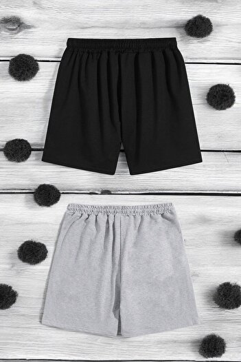 uyguntarz Unisex 2 Pack Comfortable Cotton Combed Cotton Shorts