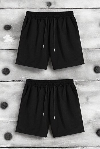 uyguntarz Unisex 2 Pack - Comfortable Cotton Combed Cotton Shorts