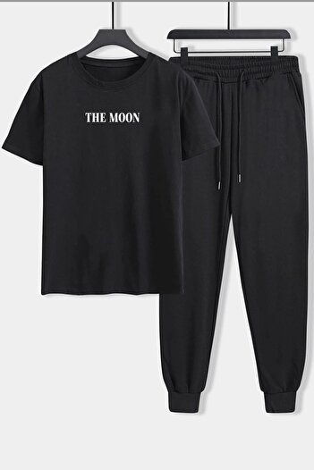uyguntarz Σετ φόρμας 2 τεμαχίων Unisex The Moon Printed