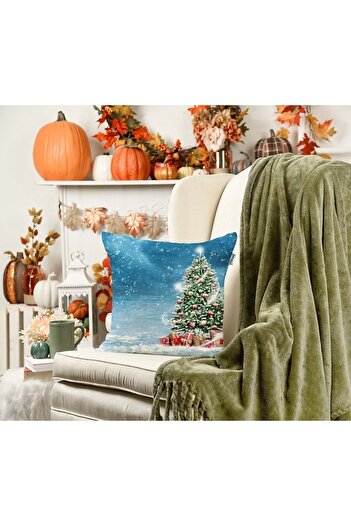 Sakallı Christmas Patterned 3D Printed Throw Pillow Cover