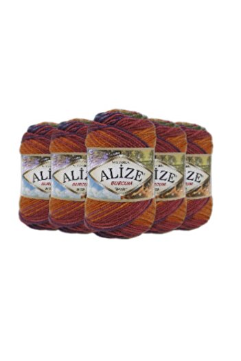 Alize 5 Pieces Burcum Batik Hand Knitting Yarn 4827