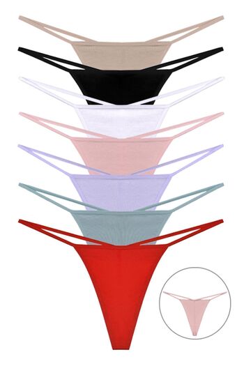 riways secret Tanga din bumbac, pachet de 7