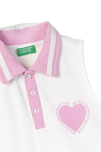 Benetton Λευκό κοριτσίστικο φόρεμα