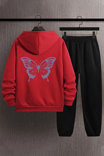 uyguntarz Unisex Butterfly Printed Tracksuit Set
