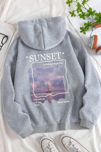 uyguntarz Unisex Sunset Printed Sweatshirt