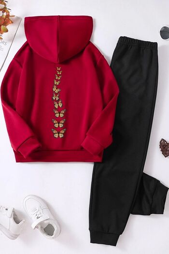 uyguntarz Kids King Butterfly Printed Tracksuit Set
