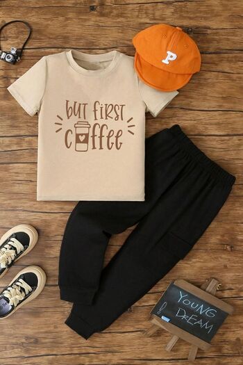 uyguntarz Children's Coffee Bottom - Top Tracksuit Set
