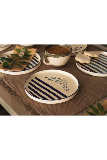 Kevin Seramik Marin 6’li Özel Tasarım Hand Made Stackable Pasta Tabağı Seti