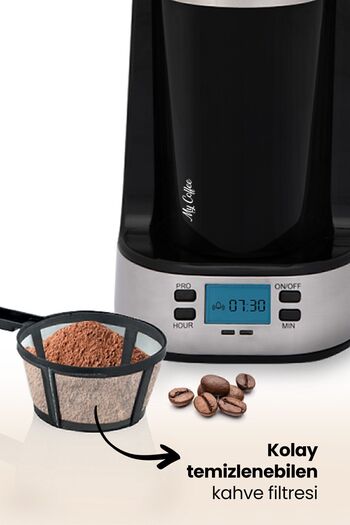 My Coffee Mycoffee Touch Mc-107 - Steel Thermos with Cup, Timer and Automatic Filter Coffee Maker