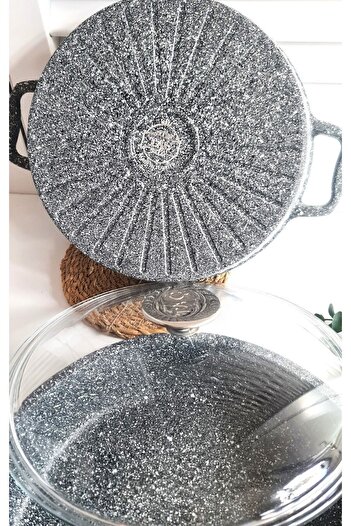 GULHANILE Taç Valeriya Ultra Granite Casting 28 Cm Flat Pot Fireproof Non-Stick