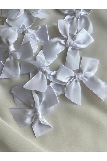 partici dükkanı 10 Pieces Satin Bow White – Ribbon