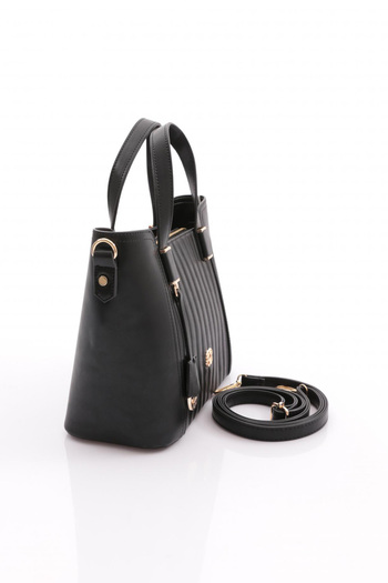 DGN Women's Column Shoulder and Shoulder Bag Black 8183555