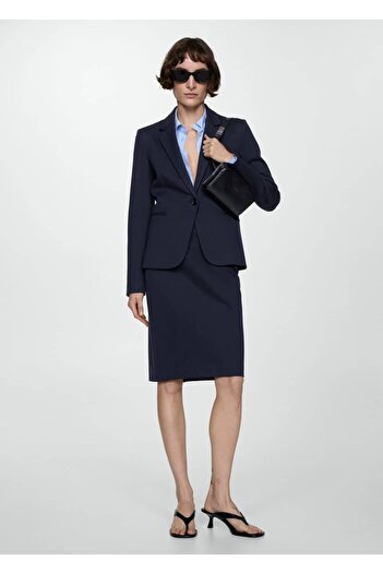MANGO Woman Ρωμαϊκό υφαντό straddle αμερικανικό σακάκι
