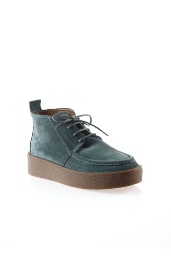 Bueno Shoes Γυναικείες μπότες Green Suede - Flat Cut 01wt3000