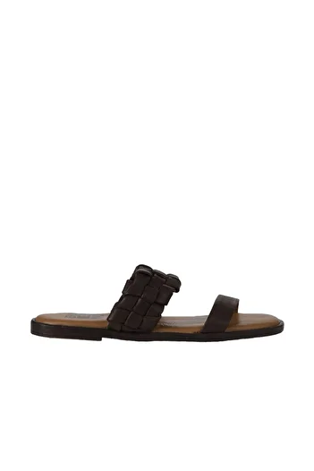 Bueno Shoes Kahverengi Deri Kadın Düz Terlik 01wy2006