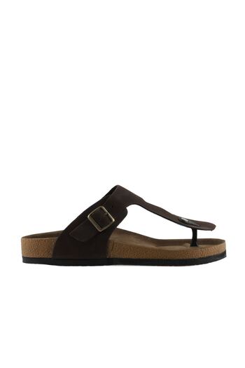 Bueno Shoes Kahverengi Nubuk Deri Erkek Parmak Arası Terlik 05mt101