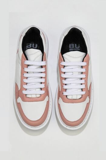 Bueno Shoes Leather White Powder Women's Sports Shoes - 01wu10300