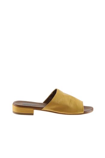 Bueno Shoes 01wu3100 Μοντέλο Κίτρινες Δερμάτινες Γυναικείες Επίπεδες Παντόφλες