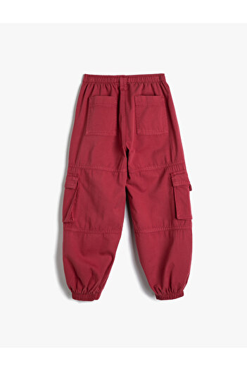 Koton Parachute Jogger Denim Trousers Cotton Elastic Waist Pocket - Parachute Jeans