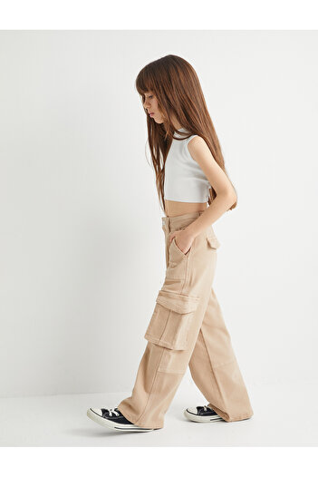 Koton Cargo Jeans Wide Leg Cotton - Široké džíny