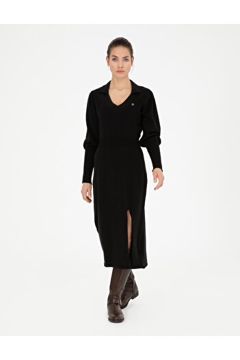 Pierre Cardin Black Regular Fit Knitwear Dress 50280227 -Vr046