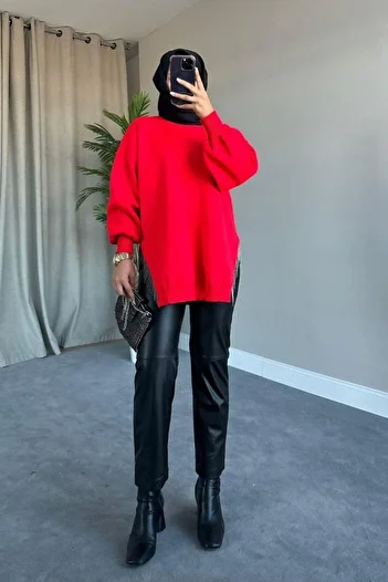 Şule Giyim Chain Knitwear - Red Locamz
