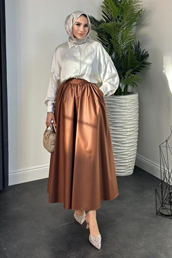 Şule Giyim Coral Skirt Brown