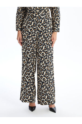 LC Waikiki Lcw Elastic Waist Leopard Patterned Women's Trousers