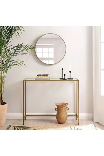 DEKOPRATİK Canvas Metal Dresuar Dekoratif Kahve Köşesi Konsol - Gold