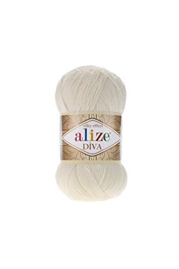 Alize Diva Mercerized Thread - 62 Light Cream - 100 γρ. 350 Mt.