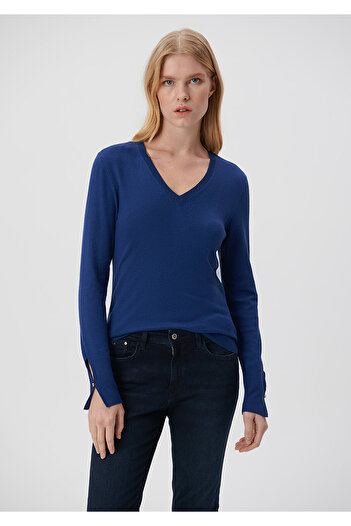 Mavi Pulover bleumarin cu croiala subțire / croială îngustă 171346-70491