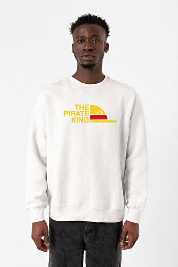Tshirthane Аніме One Piece Луффі, король піратів Beyaz Erkek 2ip Світшот