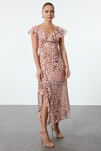 Trendyol Collection Rochie maxi cu imprimeu floral pudrat în linie A - TWOSS24EL00149