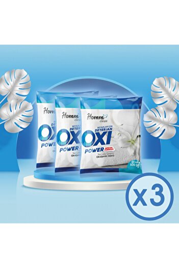 Homm Bitkisel CLEAN OXI Power Beyazlar İÇİN 500 gr Leke Çıkarıcı 3 ADET
