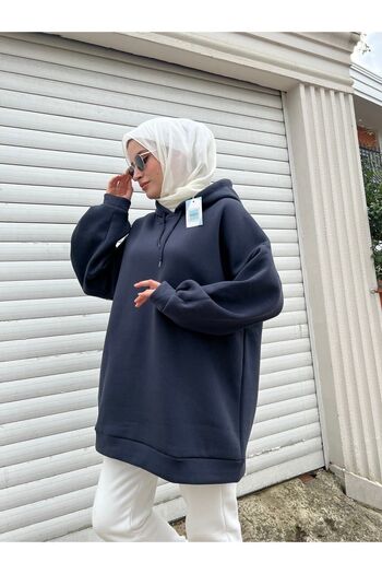 modabetce Extra Oversize Basic 3 νήματα βαμβακερή γυναικεία φούτερ 1003